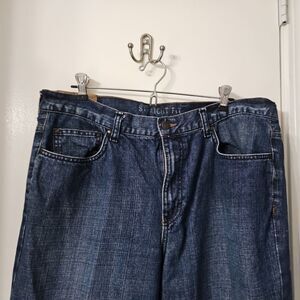 Chap's Men's Straight Fit  Denim Blue Jeans 36/30